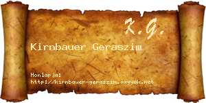 Kirnbauer Geraszim névjegykártya